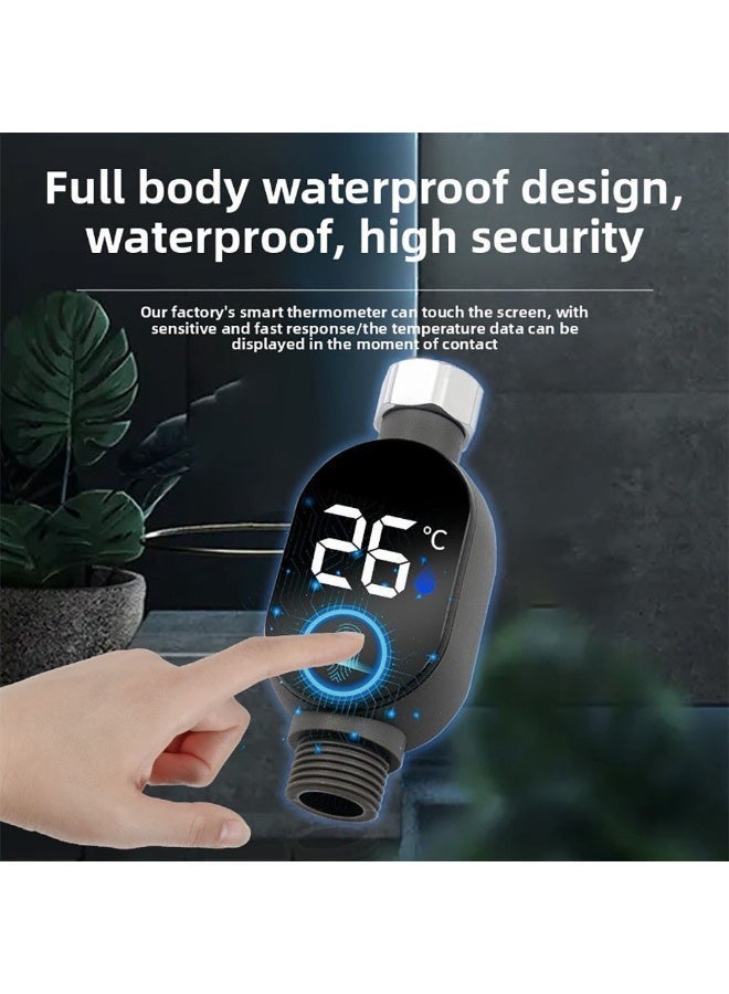 Universal LED Digital Shower Thermometer , Real-Time Water Temperature Display Gauge for Bathroom & Kitchen , Easy Install Monitor in Black - Image 3